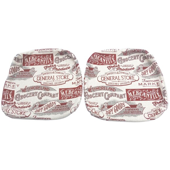 VTG Mid-Century Throw Pillow Covers PAIR Set Heavy Upholstery Fabric Storefronts - Picture 2 of 4